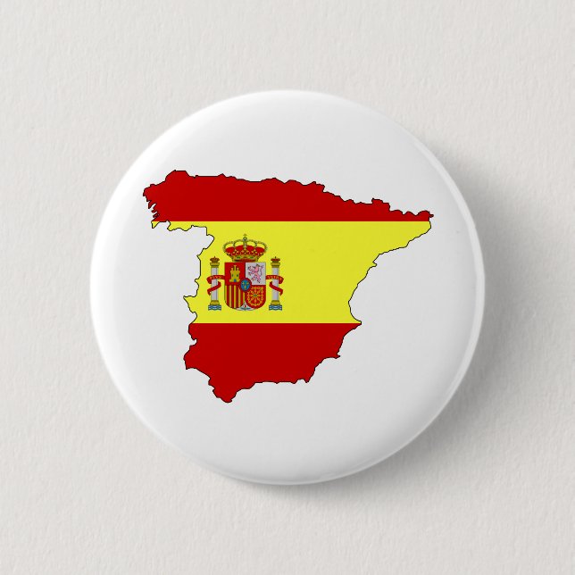 I naturlig storlek Spanien flaggakarta Knapp (Framsida)