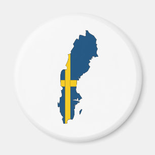 I naturlig storlek sverigeflaggakarta magnet