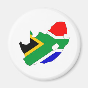 I naturlig storlek Sydafrika flaggakarta Magnet