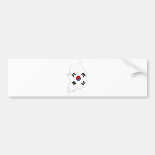 I naturlig storlek Sydkorea flaggakarta Bildekal