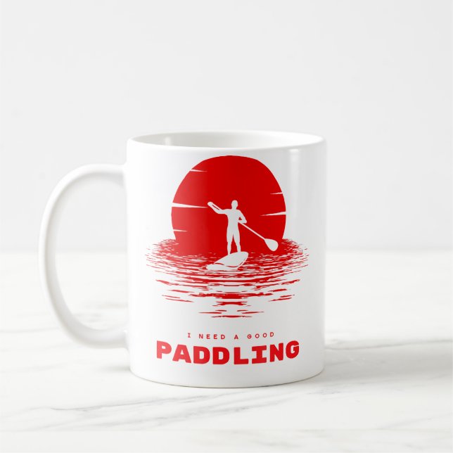I Need A Good Paddling Rafting T Shirt Kaffemugg (Vänster)