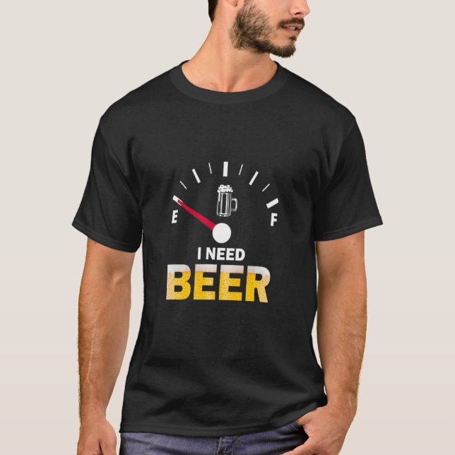 I Need Beer Right Meow  Beer T Shirt (Framsida)
