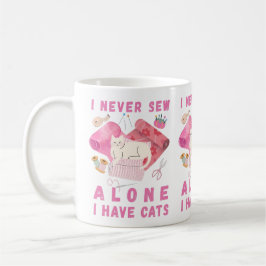 I Never Sew Alone I Have Cats - A Cat Sewing  Kaffemugg