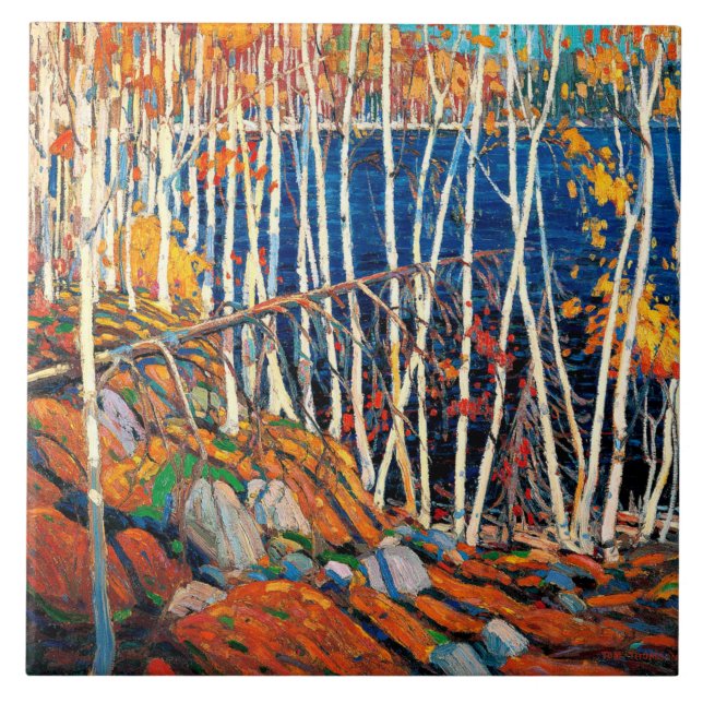 I Northland, bra konst av Tom Thomson, Kakelplatta (Framsidan)