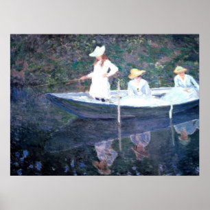 I Norvegienne Boat vid Giverny Poster