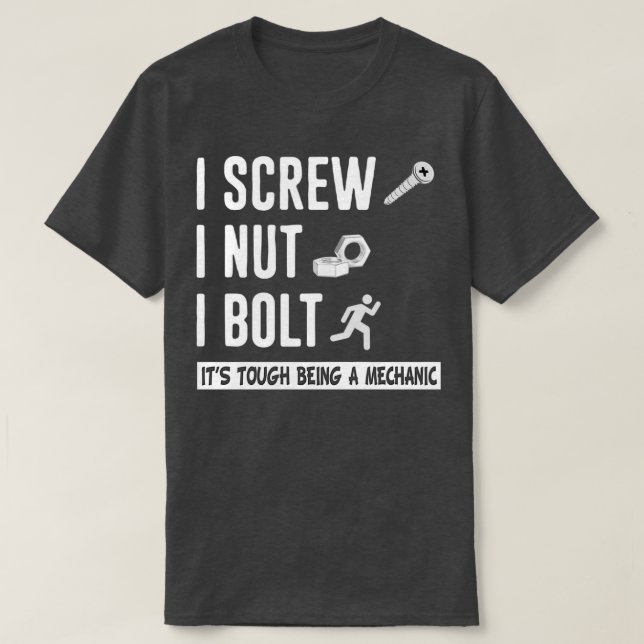 I Nöt I Bult Nöt och Bultsmekanism 2 T Shirt (Design framsida)