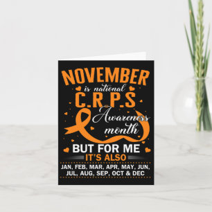 I november 2010 Bära Orange Ribbon Crps Awareness Kort