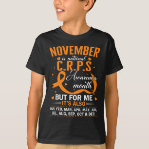 I november 2010 Bära Orange Ribbon CRPS Awareness T Shirt