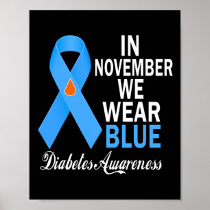 I november 2010 Bära vi blått diabetes - medvetand Poster