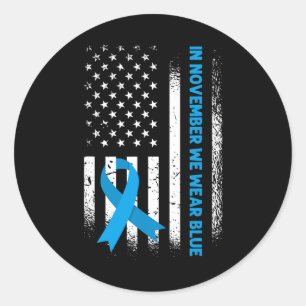 I november 2010 Bära vi blått - T1d Diabetes Aware Runt Klistermärke