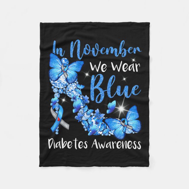 I november 2010 Bära vi Blue Butterflies Diabetes  Fleecefilt (Framsidan)