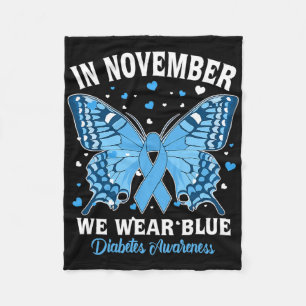 I november 2010 Bära vi "Blue Diabetes Awareness C Fleecefilt