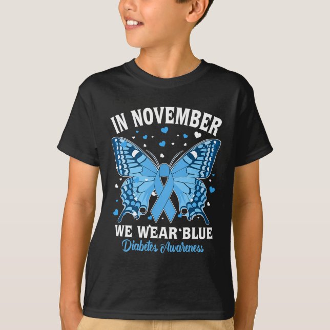 I november 2010 Bära vi "Blue Diabetes Awareness C T Shirt (Framsida)