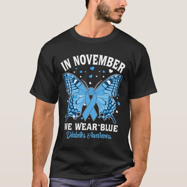 I november 2010 Bära vi "Blue Diabetes Awareness C T Shirt (Framsida)