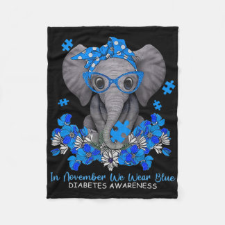 I november 2010 Bära vi Blue Elephant Diabetes Awa Fleecefilt