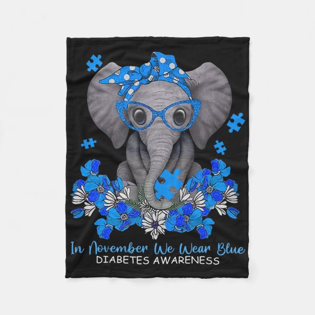 I november 2010 Bära vi Blue Elephant Diabetes Awa Fleecefilt (Framsidan)