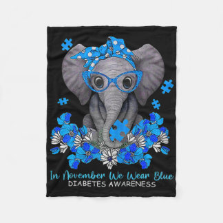 I november 2010 Bära vi Blue Elephant Diabetes Awa Fleecefilt