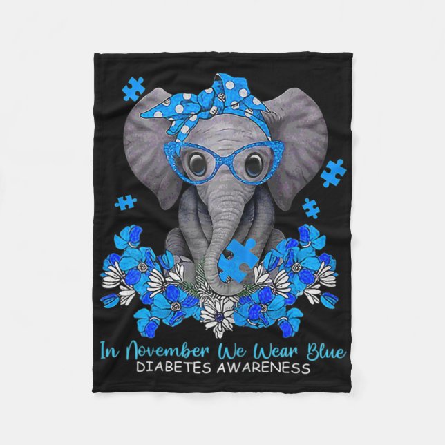 I november 2010 Bära vi Blue Elephant Diabetes Awa Fleecefilt (Framsidan)