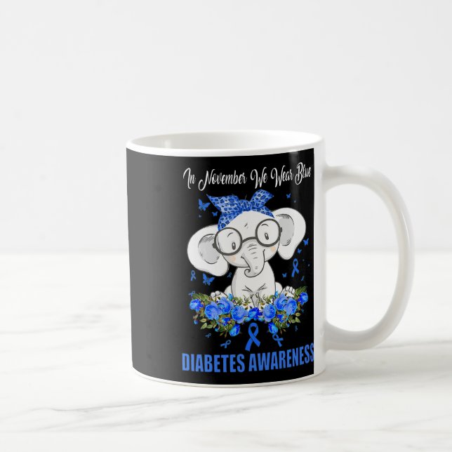 I november 2010 Bära vi Blue Elephant Diabetes Awa Kaffemugg (Höger)