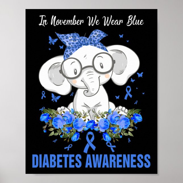 I november 2010 Bära vi Blue Elephant Diabetes Awa Poster (Framsidan)