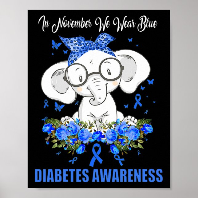 I november 2010 Bära vi Blue Elephant Diabetes Awa Poster (Framsidan)