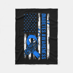 I november 2010 Bära vi Blue USA flagga Diabetes A Fleecefilt