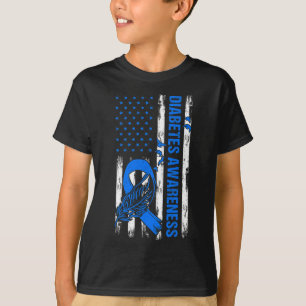 I november 2010 Bära vi Blue USA flagga Diabetes A T Shirt