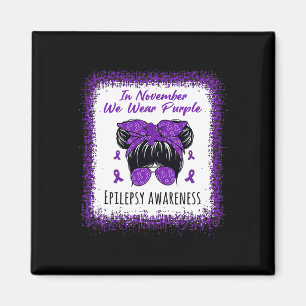 I november 2011 Bära vi Lila Messy Bun Epilepsy Aw Magnet
