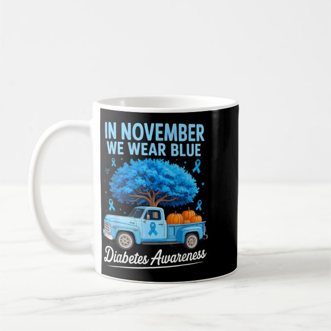 I November Bär Blå Band För Diabetes Kaffemugg (Vänster)