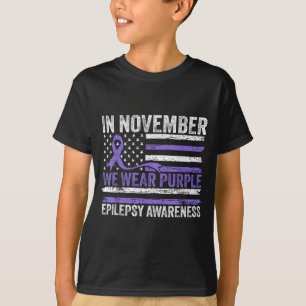I november bär lila epilepsimedvetenhet t shirt