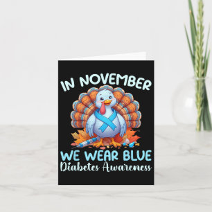 I November Bär Vi Blå Turkiet Tacksam Diabetes Kort