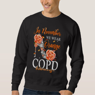 I November Bär Vi Orange Fjäril Copd Medvetenhet Lång Ärmad Tröja