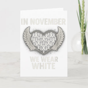 I November Bär Vi Vit Lungcancer Medvetenhet Ri Kort