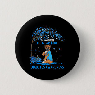 I november Bära Blue Boxer Tattoo Hund Diabetes Knapp