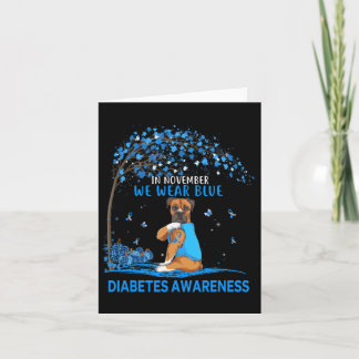I november Bära Blue Boxer Tattoo Hund Diabetes Kort