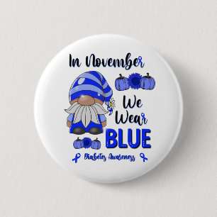 I november Bära Blue: Medvetenhet om Gnome Diabet Knapp