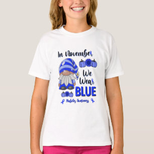 I november Bära Blue: Medvetenhet om Gnome Diabet T Shirt