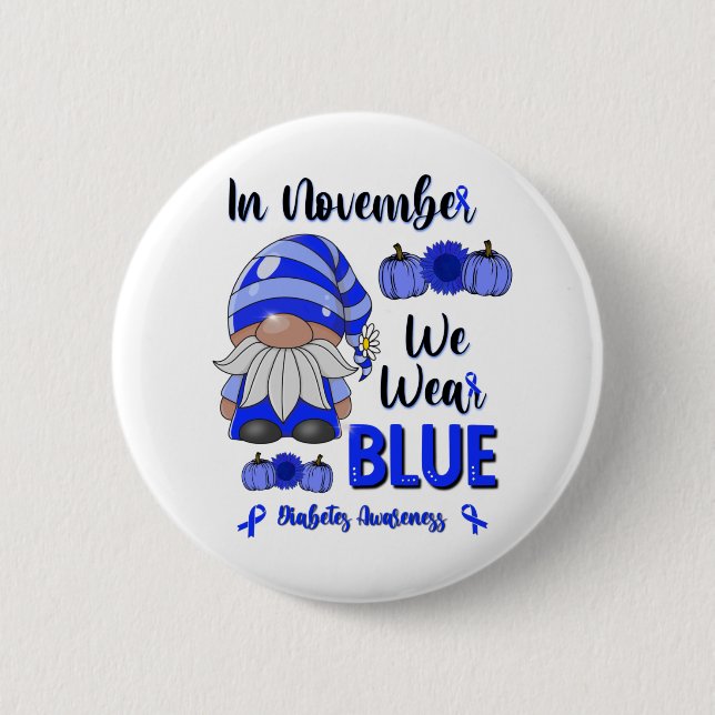 I november Bära Blue: Medvetenhet om Gnome Diabete Knapp (Framsida)
