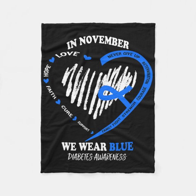 I november Bära Blue Messy Bun Diabetes Awaren Fleecefilt (Framsidan)