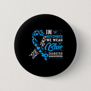 I november Bära Blue Ribbon T1d T2d Diabetes A Knapp