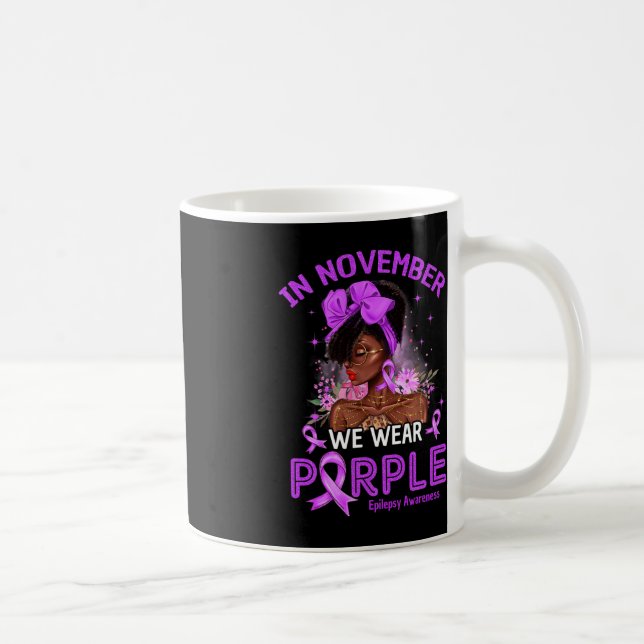 I november Bära Lila Black Women Epilepsy Aw Kaffemugg (Höger)