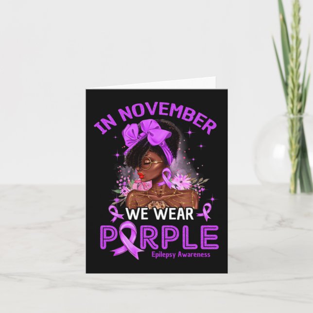 I november Bära Lila Black Women Epilepsy Aw Kort (Framsida)