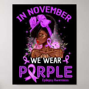 I november Bära Lila Black Women Epilepsy Aw Poster