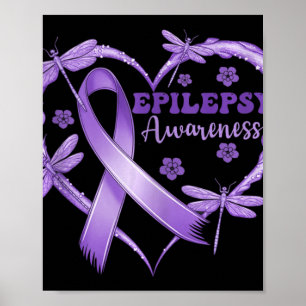 I november Bära Lila Epilepsy Awareness Kärlek Poster