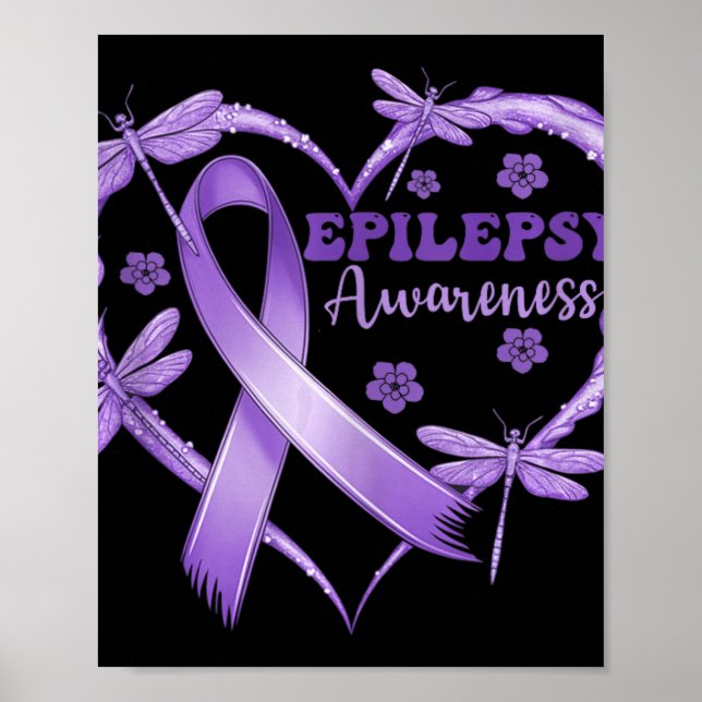 I november Bära Lila Epilepsy Awareness Kärlek Poster (Framsidan)