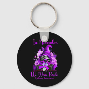 I november Bära Lila Gnome Ribbon Epilepsy A Nyckelring