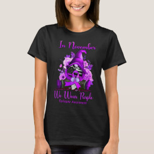 I november Bära Lila Gnome Ribbon Epilepsy A T Shirt