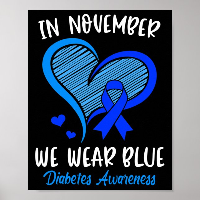 I november Bära vi Blue Cure Diabetes Awareness L. Poster (Framsidan)