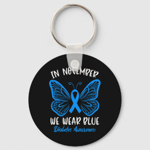 I november Bära vi Blue Diabetes Awareness Cute B Nyckelring