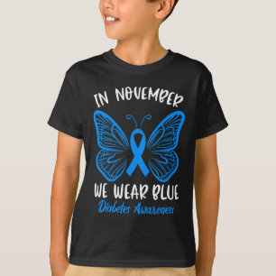 I november Bära vi Blue Diabetes Awareness Cute B T Shirt